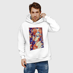 Толстовка оверсайз мужская Йошикаге Кира - серийный убийца, цвет: белый — фото 2