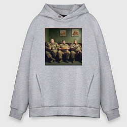 Толстовка оверсайз мужская Картина - диванные войска, цвет: меланж