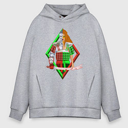 Толстовка оверсайз мужская Демон и амазонка, цвет: меланж