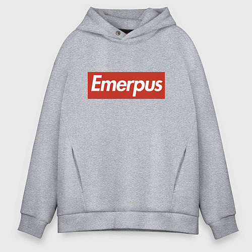 Мужское худи оверсайз Emerpus - joke / Меланж – фото 1