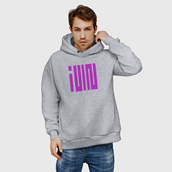 Толстовка оверсайз мужская Logo I-dle, цвет: меланж — фото 2
