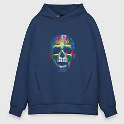 Толстовка оверсайз мужская Skull chill, цвет: тёмно-синий