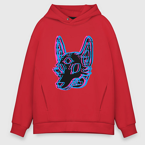 Мужское худи оверсайз Space Coyote / Красный – фото 1