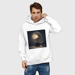 Толстовка оверсайз мужская Запертый свет, цвет: белый — фото 2