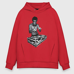 Толстовка оверсайз мужская DJ Bruce Lee, цвет: красный
