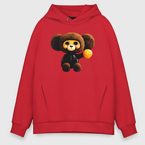 Мужское худи оверсайз А stuffed beast in latex / Красный – фото 1