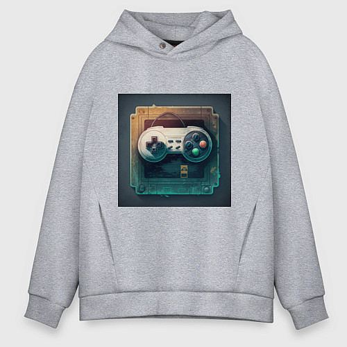 Мужское худи оверсайз Игровой джойстик / Меланж – фото 1