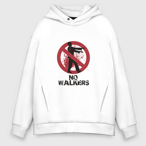 Мужское худи оверсайз No walkers / Белый – фото 1