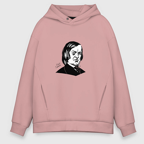 Мужское худи оверсайз Роберт Шуман / Пыльно-розовый – фото 1