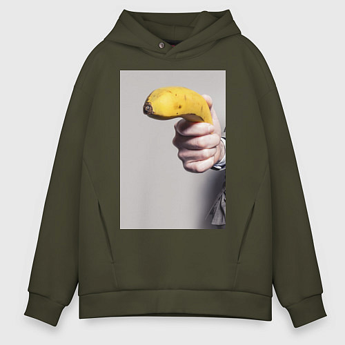 Мужское худи оверсайз Хулиганы / Хаки – фото 1