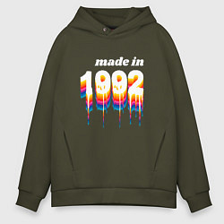 Толстовка оверсайз мужская Made in 1992 liquid art, цвет: хаки