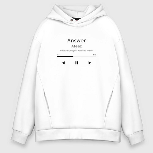 Мужское худи оверсайз Ateez Answer / Белый – фото 1