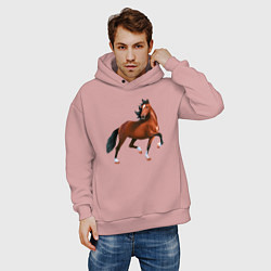 Толстовка оверсайз мужская Хакнэ, цвет: пыльно-розовый — фото 2