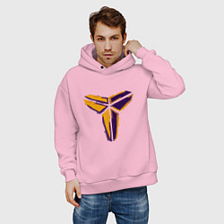 Толстовка оверсайз мужская Kobe logo, цвет: светло-розовый — фото 2