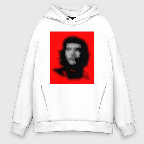 Мужское худи оверсайз Че Гевара расплывчатая иллюзия / Белый – фото 1