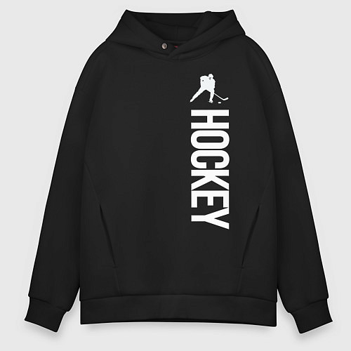 Мужское худи оверсайз Hockey / Черный – фото 1
