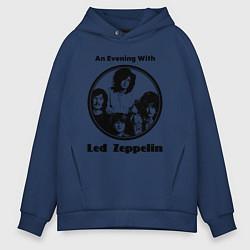 Толстовка оверсайз мужская Led Zeppelin retro, цвет: тёмно-синий