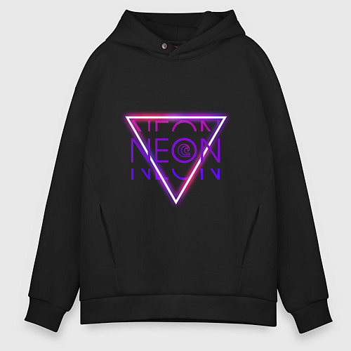 Мужское худи оверсайз SEA neon / Черный – фото 1