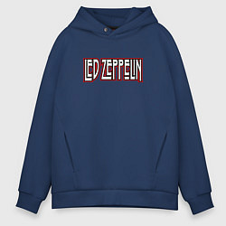Толстовка оверсайз мужская Led Zeppelin логотип, цвет: тёмно-синий