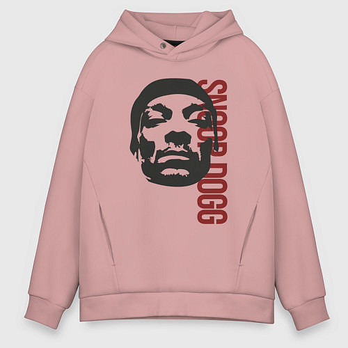 Мужское худи оверсайз Репер Snoop Dogg / Пыльно-розовый – фото 1