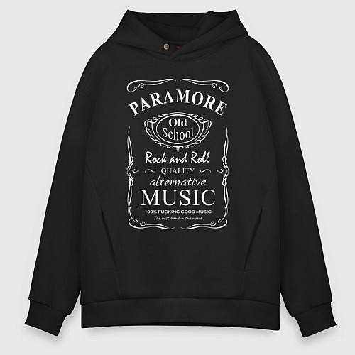 Мужское худи оверсайз Paramore в стиле Jack Daniels / Черный – фото 1