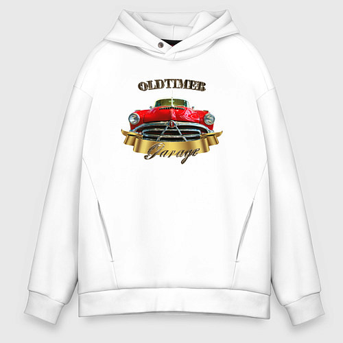 Мужское худи оверсайз Классический автомобиль Hudson Hornet / Белый – фото 1