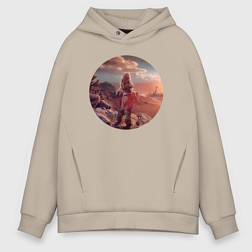 Мужское худи оверсайз Horizon Aloy / Миндальный – фото 1