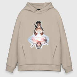 Толстовка оверсайз мужская Fable Отражение, цвет: миндальный