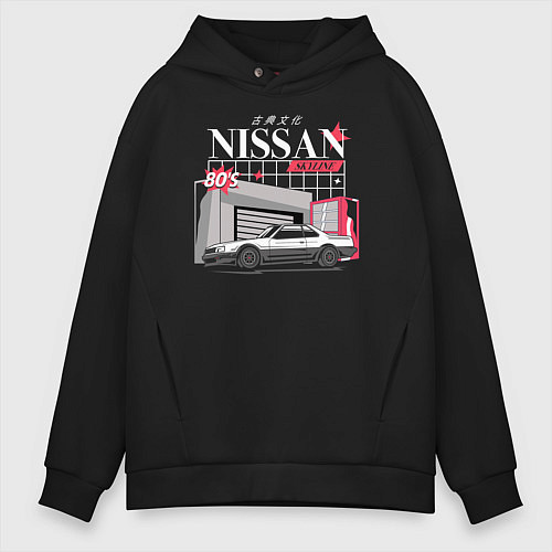 Мужское худи оверсайз Nissan Skyline sport / Черный – фото 1