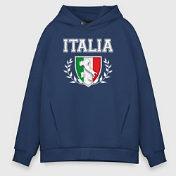 Толстовка оверсайз мужская Italy map, цвет: тёмно-синий