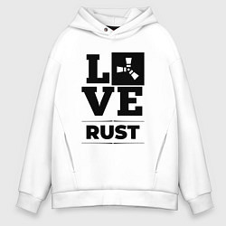 Толстовка оверсайз мужская Rust love classic, цвет: белый