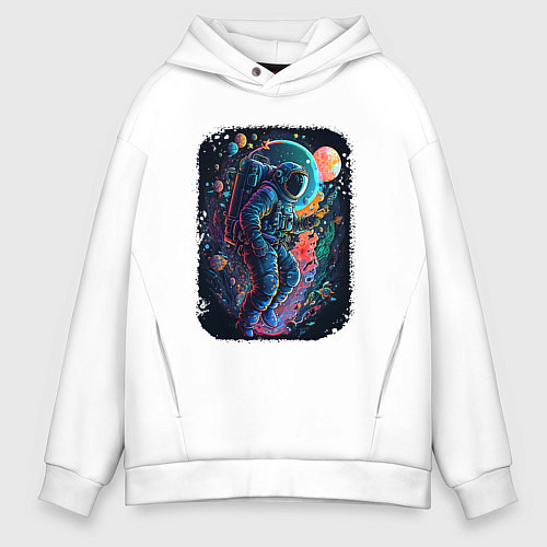 Мужское худи оверсайз В поисках новых миров / Белый – фото 1