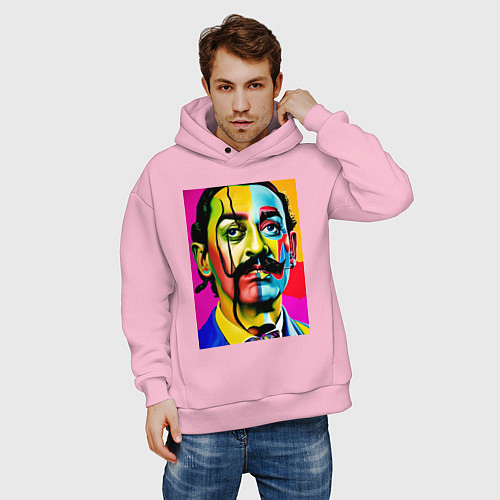 Мужское худи оверсайз Salvador Dali / Светло-розовый – фото 3
