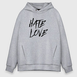 Мужское худи оверсайз Hate love Face