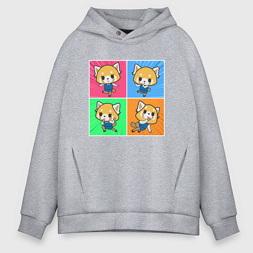 Мужское худи оверсайз Aggretsuko Dance / Меланж – фото 1