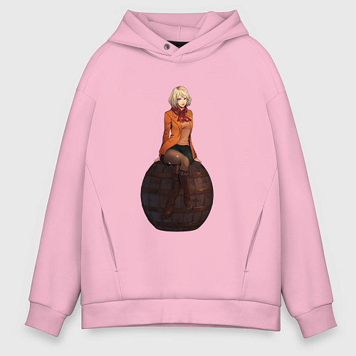 Мужское худи оверсайз Эшли из Resident evil / Светло-розовый – фото 1