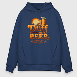 Толстовка оверсайз мужская Duff beer brewing, цвет: тёмно-синий
