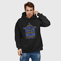 Толстовка оверсайз мужская Inter Milan fans club, цвет: черный — фото 2