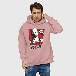 Толстовка оверсайз мужская KGB Lenin, цвет: пыльно-розовый — фото 2