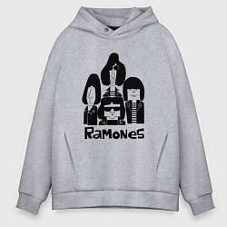 Толстовка оверсайз мужская Ramones панк рок группа, цвет: меланж