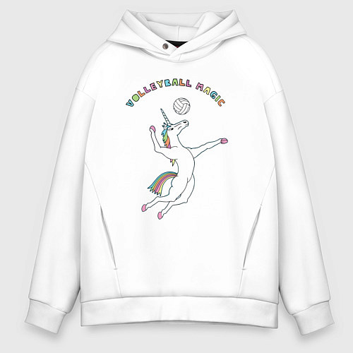 Мужское худи оверсайз Волейбольная магия / Белый – фото 1