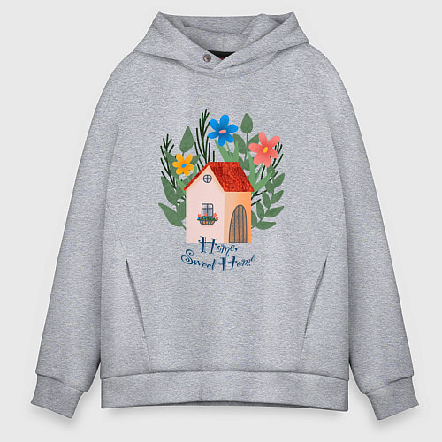 Мужское худи оверсайз Home, Sweet Home / Меланж – фото 1