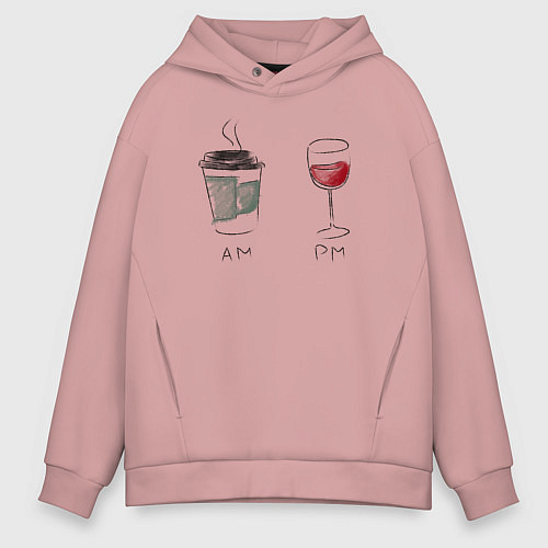 Мужское худи оверсайз AMPM / Пыльно-розовый – фото 1