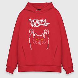Толстовка оверсайз мужская My Chemical Romance rock cat, цвет: красный