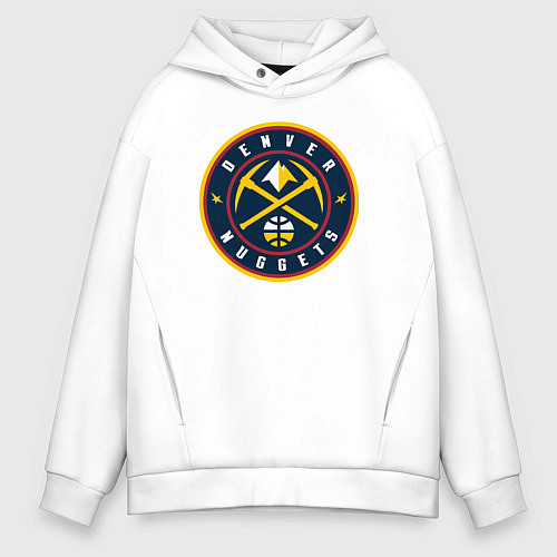 Мужское худи оверсайз Denver Nuggets / Белый – фото 1
