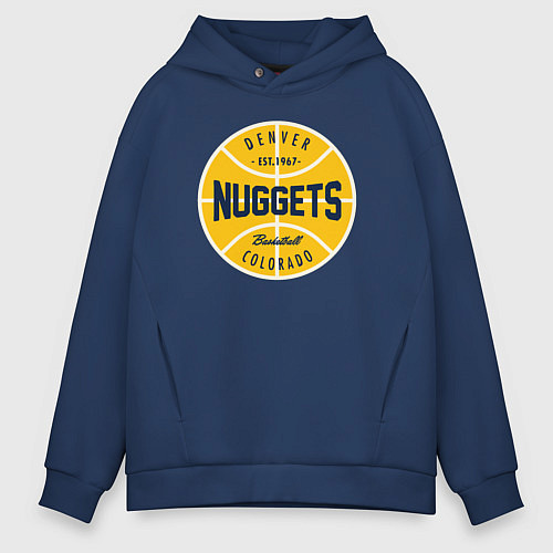 Мужское худи оверсайз Denver Nuggets 1967 / Тёмно-синий – фото 1