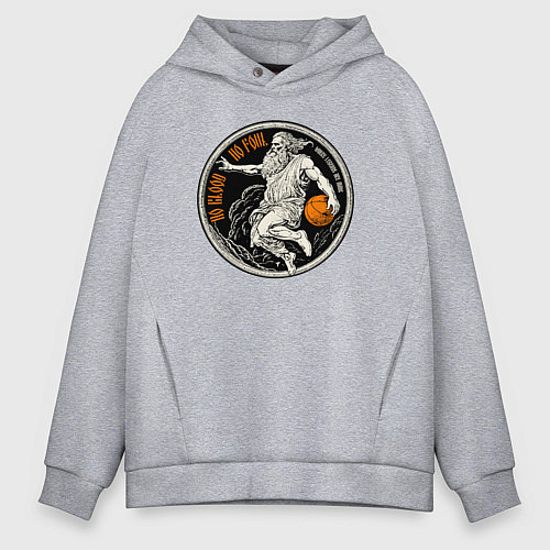 Мужское худи оверсайз Нет крови нет фола / Меланж – фото 1