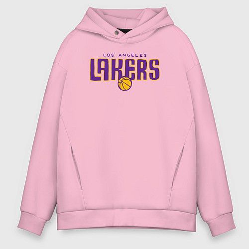 Мужское худи оверсайз Team Lakers / Светло-розовый – фото 1