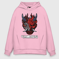 Толстовка оверсайз мужская Samurai logo, цвет: светло-розовый