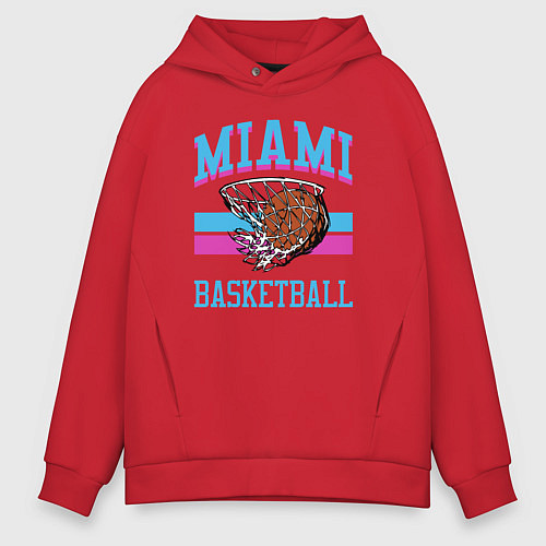 Мужское худи оверсайз Basket Miami / Красный – фото 1